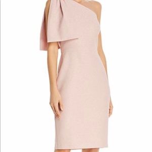 Blush one shoulder cocktail dress